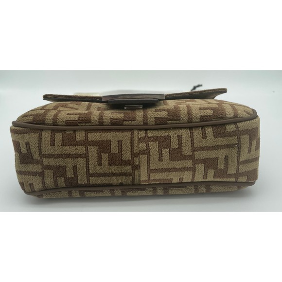 $3100 NEW Fendi Baguette Chain Midi FF jacquard logo fabric bag purse NWT - Picture 10 of 16